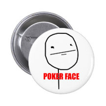 Cara de póquer - botão de Pinback Botons