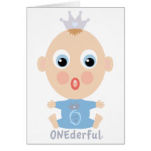 Cara do BEBÊ de ONEderful - azul Cartões