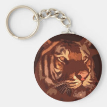 Cara do tigre de Blacklight Chaveiro