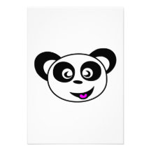 Cara do urso de panda dos desenhos animados convites