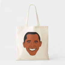 Cara dos desenhos animados do presidente Barack Ob Bolsa De Lona