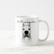 Cara feliz de Dogo Argentino Caneca