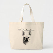 Cara feliz de Frenchie Bolsas Para Compras