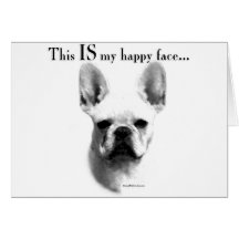 Cara feliz de Frenchie Cartao