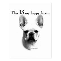 Cara feliz de Frenchie Cartões Postais