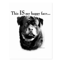 Cara feliz de Rottweiler Cartoes Postais