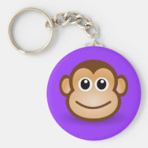 Cara feliz do macaco dos desenhos animados bonitos chaveiros