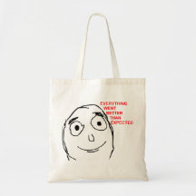 Cara melhor do que o esperado Meme da raiva Bolsa Para Compra