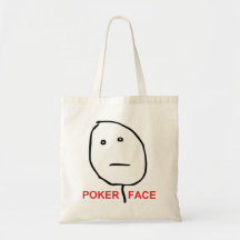 Cara Meme da raiva da cara de póquer Bolsa De Lona