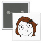 Cara Meme da raiva do cabelo de Derpina Brown Boton