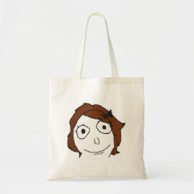 Cara Meme da raiva do cabelo de Derpina Brown Bolsa De Lona