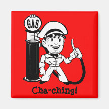 Cara retro do posto de gasolina imãs
