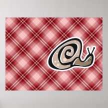Caracol vermelho da xadrez poster