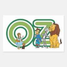 Caráteres e letras de mágico de Oz do vintage Adesivos Retangular