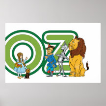 Caráteres e letras de mágico de Oz do vintage Posteres