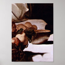 Caravaggio-Cristo em frutas do detalhe de Emmaus Poster