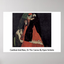 Cardeal e freira, ou a carícia por Egon Schiele Impressão
