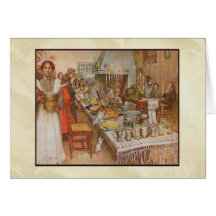Carl Larsson "Noite de Natal " Cartão