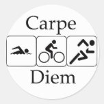 Carpe Diem Triathilon Adesivo Redondo