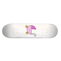 Carrinho de criança de bebê da menina skateboard