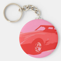 Carro 1979 clássico vermelho chaveiro