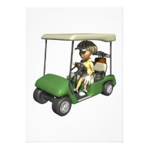 Carro do jogador de golfe da mulher convites personalizado