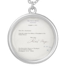Carta de demissão do presidente Richard M. Nixon Bijuterias