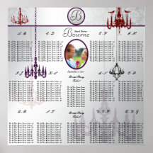 Carta do assento da foto do casamento do candelabr pôsteres