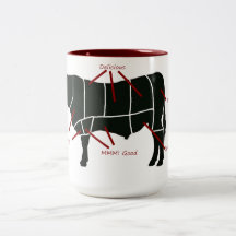Carta do carniceiro da carne - carne saboroso deli caneca