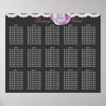 Carta elegante chique do assento do laço dos rosas poster