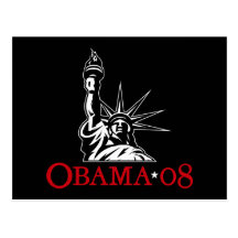 Cartão 2008 da estátua da liberdade de Barack Obam Cartões Postais