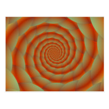 Cartão alaranjado da espiral da pele de cobra cartao postal
