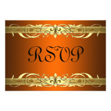 Cartão alaranjado do rolo RSVP da grã-duquesa ouro Convites