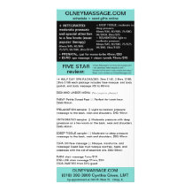 Cartão azul da massagem de Tiffany e do folheto do Modelo De Panfleto Informativo