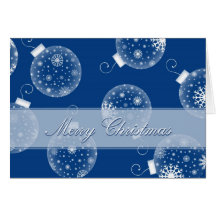 Cartão azul do Feliz Natal das decorações