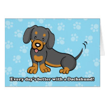 Cartão bonito do Dachshund do cão dos desenhos ani