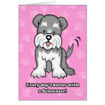 Cartão bonito do Schnauzer do cão dos desenhos ani