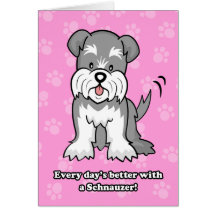 Cartão bonito do Schnauzer do cão dos desenhos ani