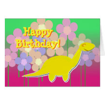 Cartão bonito dos dinossauros do feliz aniversario