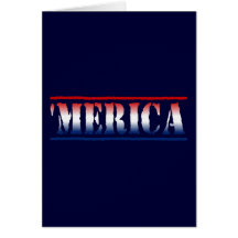 'Cartão branco de MERICA & azul vermelho