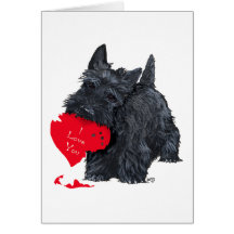 Cartão brincalhão dos namorados de Terrier do Scot