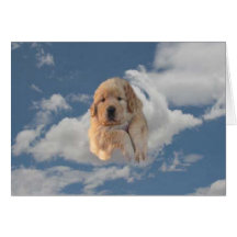 Cartão celestial do dia do golden retriever