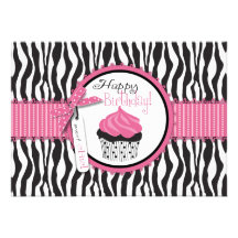 Cartão chique A7 dos cupcakes do boutique Convites