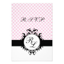 Cartão chique dos monogramas RSVP que Wedding pont Convites