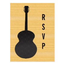 Cartão cinzento da guitarra RSVP do país Cartões Postais