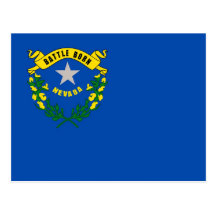 Cartão com a bandeira do estado de Nevada - EUA Cartoes Postais