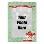 Cartão com fotos da família do Natal