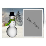 Cartão com fotos do boneco de neve