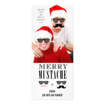 Cartão com fotos engraçado do feriado do bigode convites personalizado