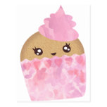 Cartão cor-de-rosa do cupcake cartões postais
